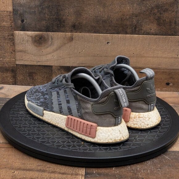 ADIDAS NMD R1 WOMENS ATHLETIC SHOES GRAY PINK LOW RUNNING GYM TRAIN SIZE 10.5 - Picture 6 of 9